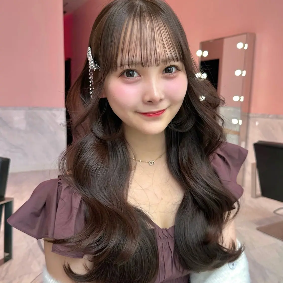 セミロング カラー ブリーチ 透明感カラー ブリーチなしカラー オリーブカラー 福岡 ルイのヘアスタイル