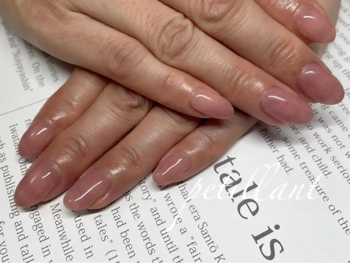 ネイル ワンカラーネイル ピンク nail salon petillantのネイルデザイン