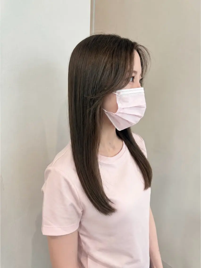 セミロング 髪質改善 似合わせカット トリートメント カット ヘアカラー トリートメント RIN ✴︎透け感カラー✴︎のヘアスタイル