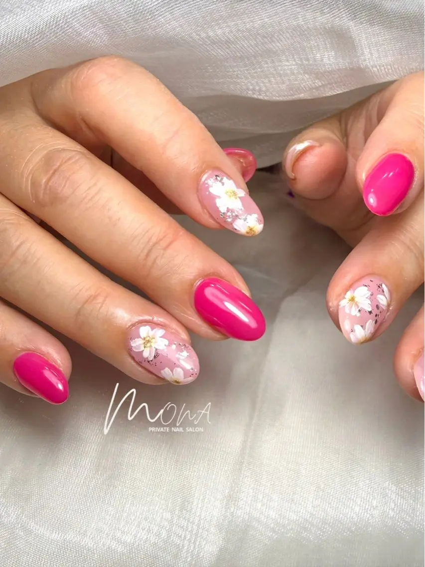 ネイル 桜ネイル ハンドネイル Nailsalon MONA.のネイルデザイン