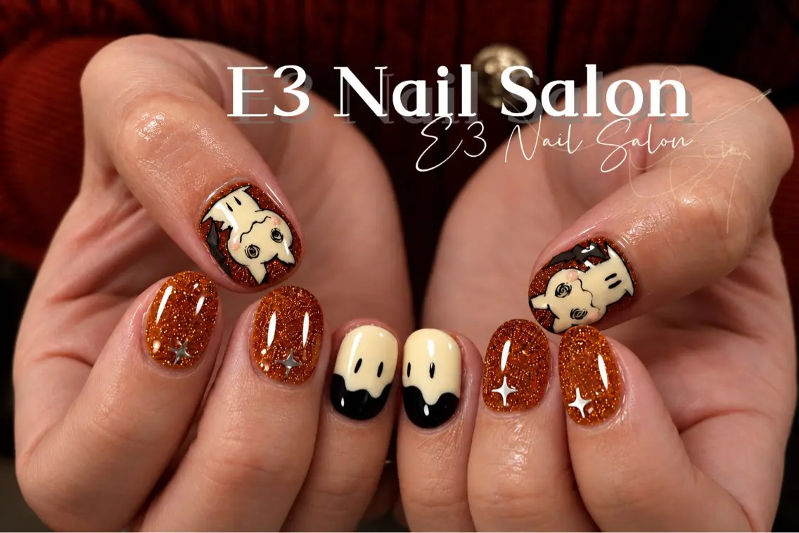 ネイル アニマル柄 オーロラネイル べっ甲ネイル ボルドー ブラウン ハンドネイル E3 Nail Salonのネイルデザイン
