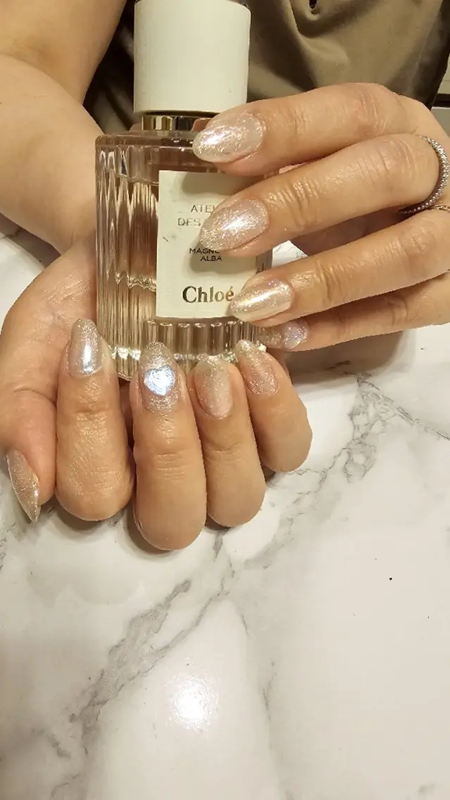 ネイル ハート マグネットネイル ミラーネイル シンプルネイル Viva Nail 堺区自宅ネイルサロンのネイルデザイン