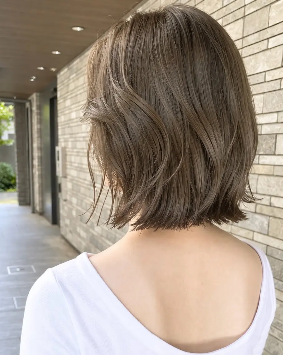 ミディアム ボブレイヤー ボブ レイヤーカット カット ヘアカラー 海外っぽボブ/ レイヤー|新井美有紀のヘアスタイル