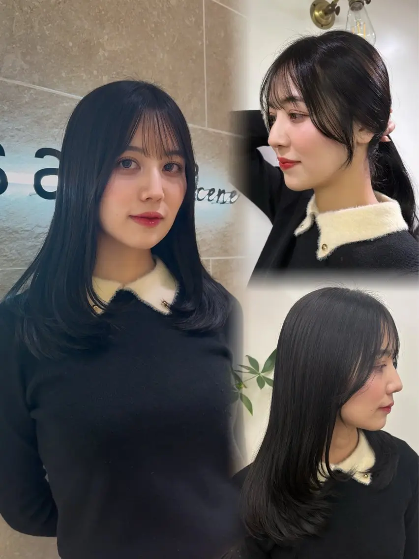 セミロング 顔周りカット レイヤーカット 小顔カット トリートメント 似合わせショート特化 ルナのヘアスタイル