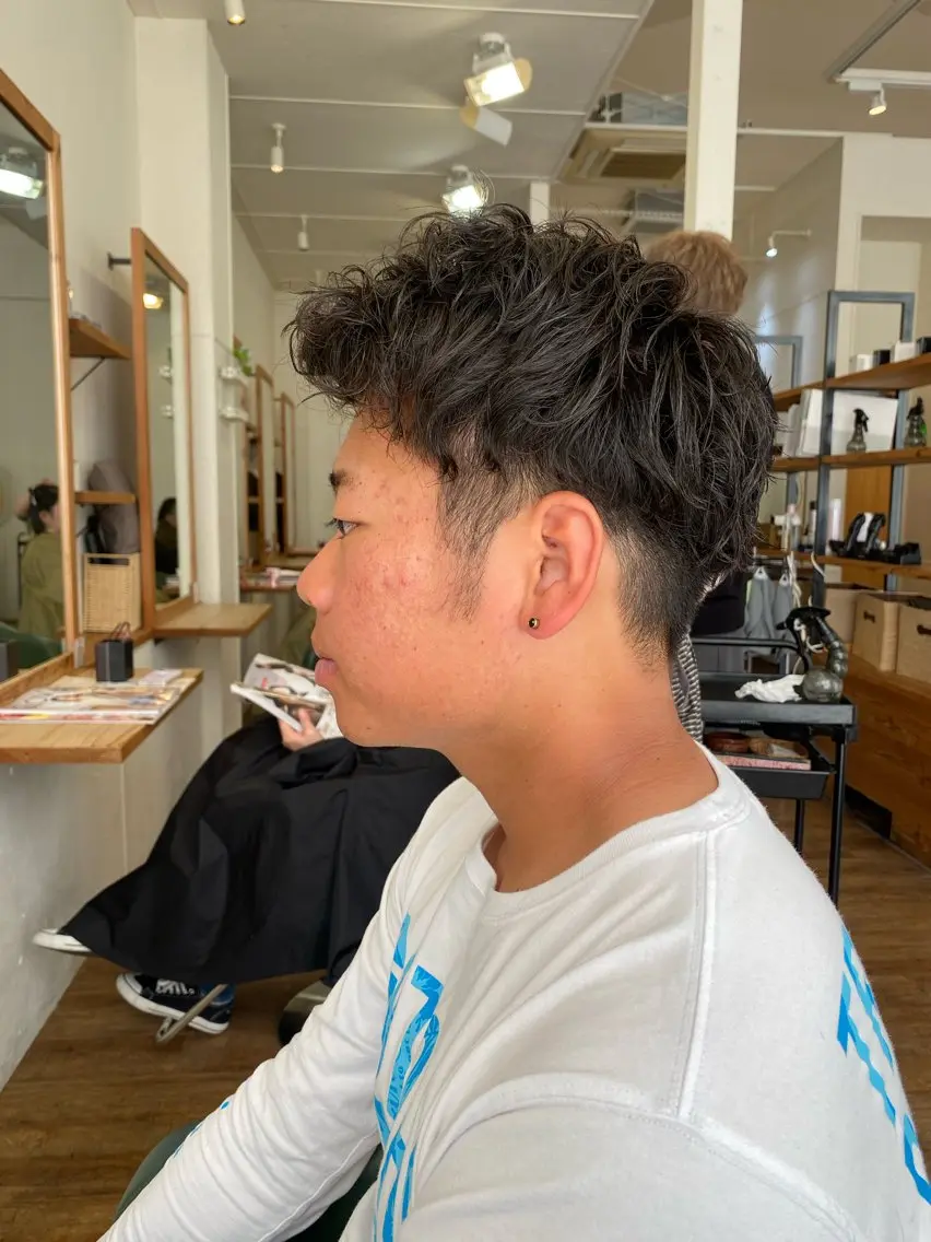 パーマ メンズ カット パーマ 西村 恵祐のヘアスタイル