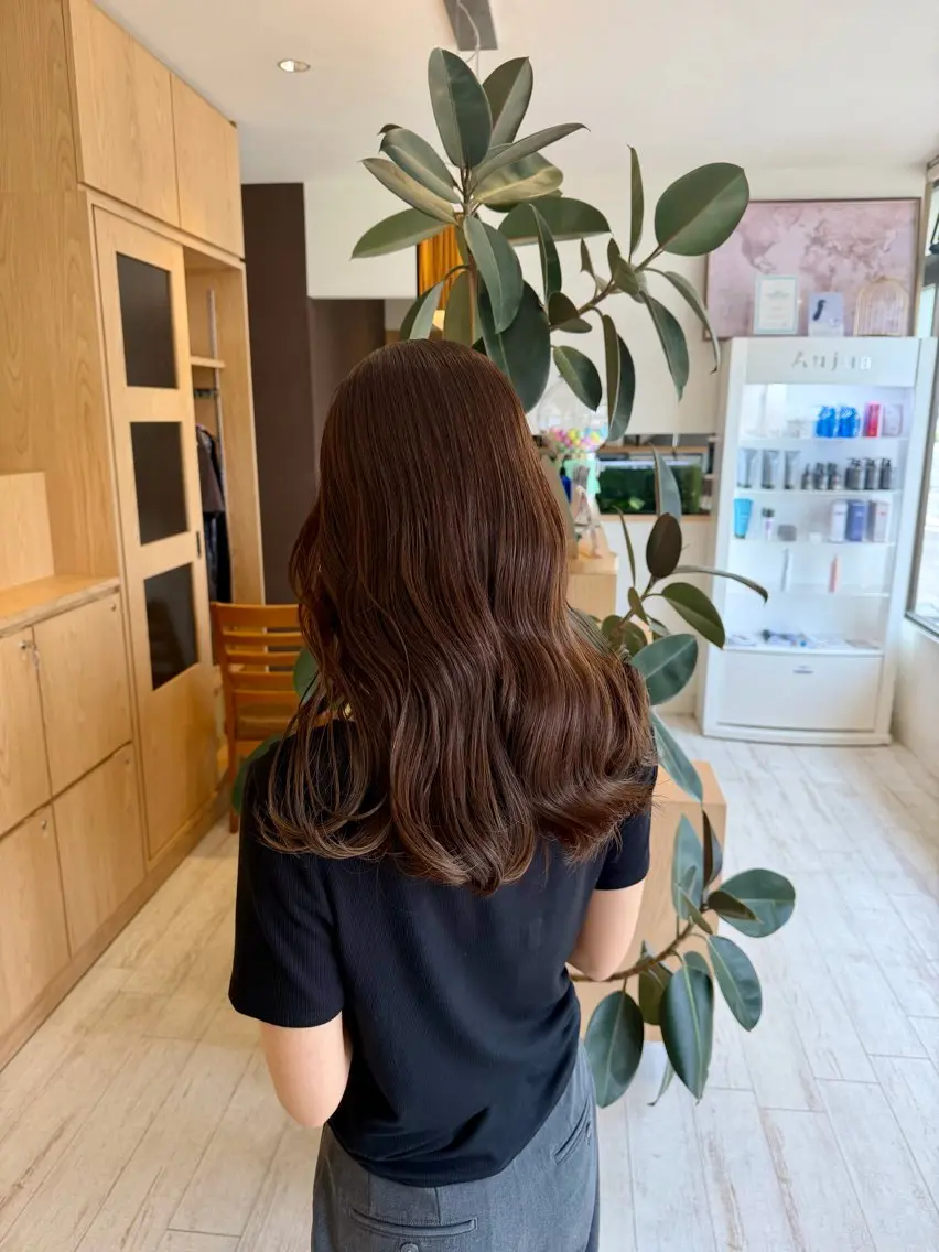 ロング カット ヘアカラー トリートメント 能松 玲奈のヘアスタイル