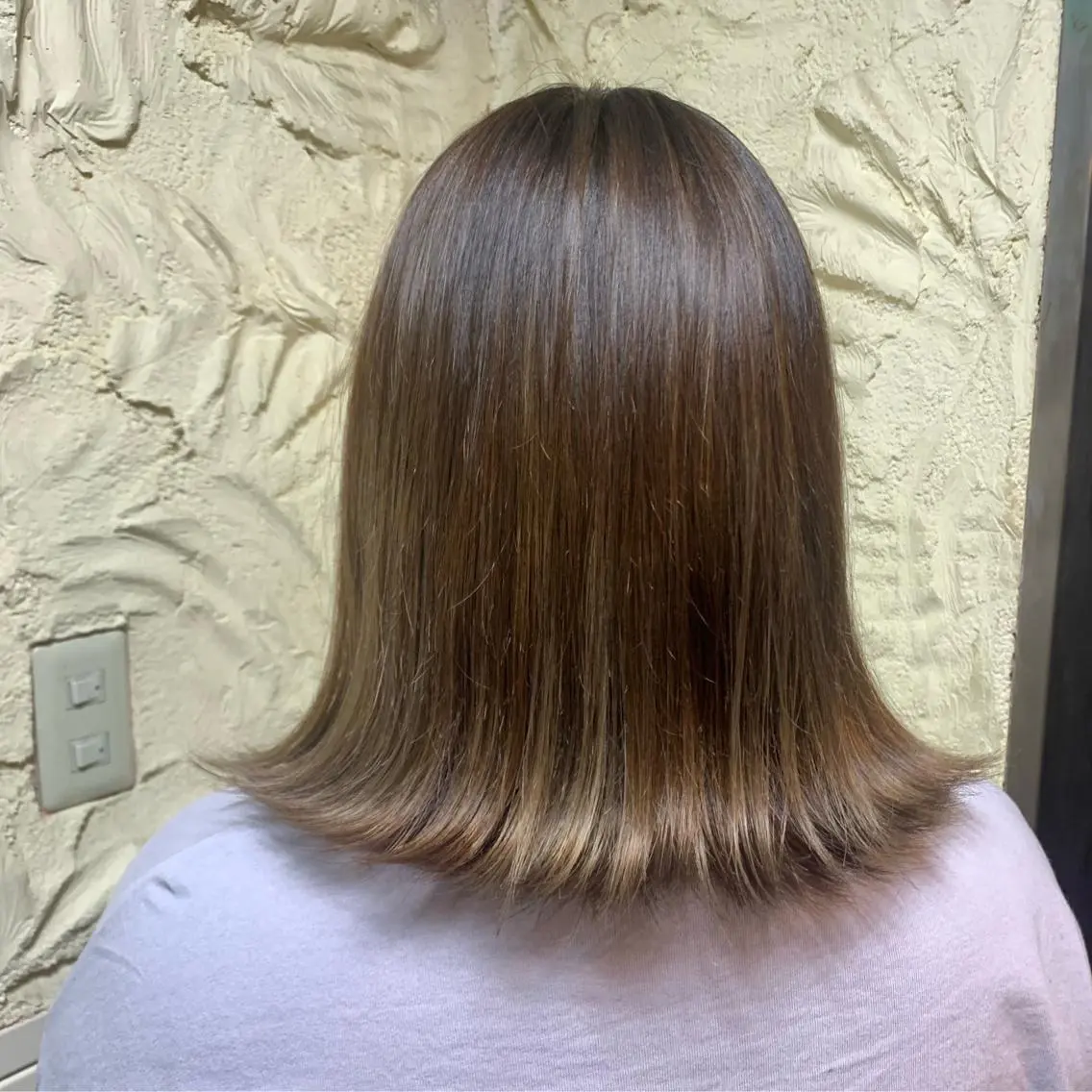ミディアム ハイライト カット 縮毛矯正 長野 歌穂のヘアスタイル