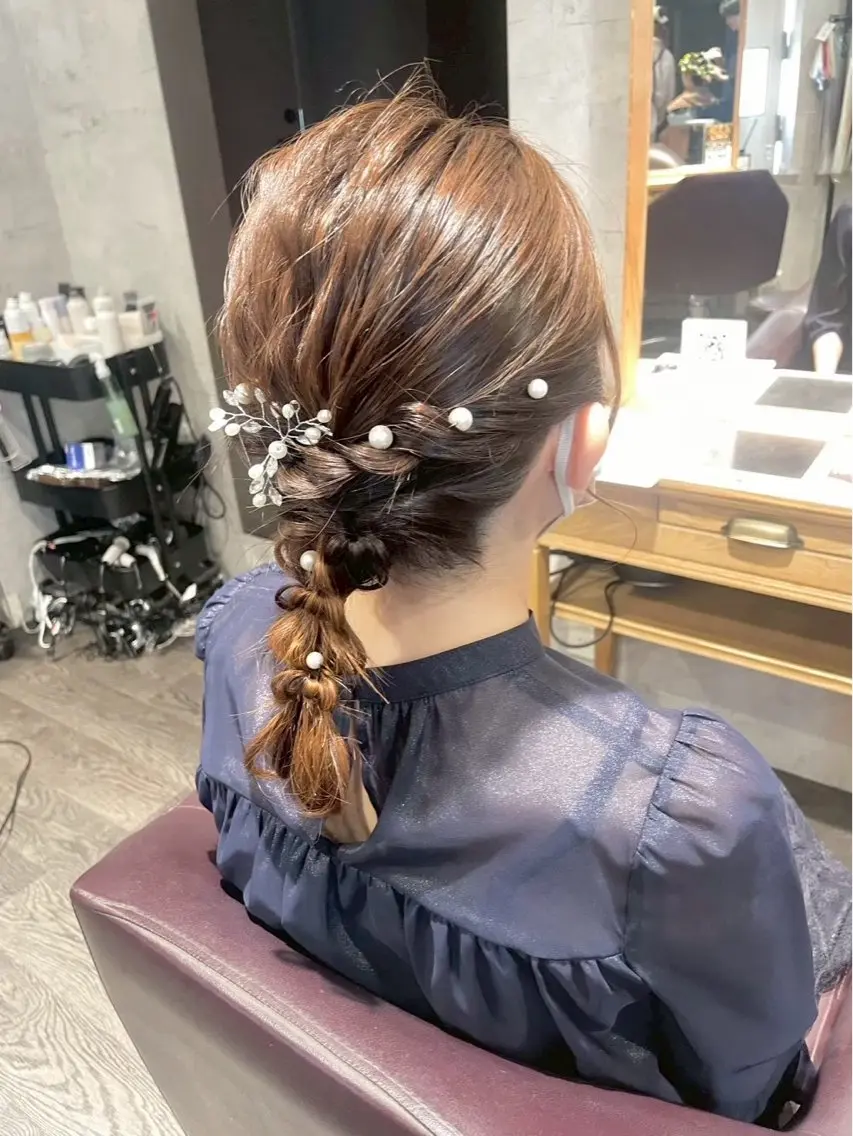 【ミニモ限定】結婚式・ライブ、パーティーヘアセット3900円🎉🥳最高に可愛いを作ります🥰の写真