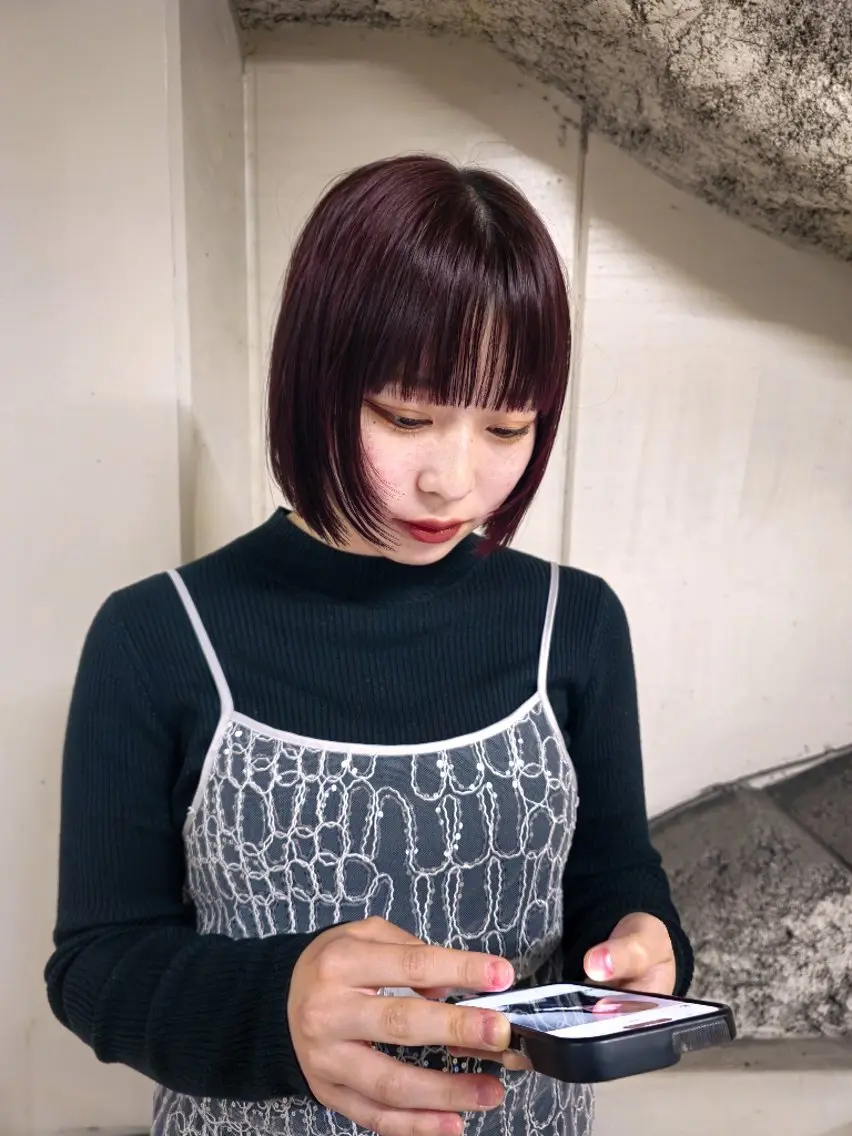 ミディアム カラー OMA カタギシのヘアスタイル