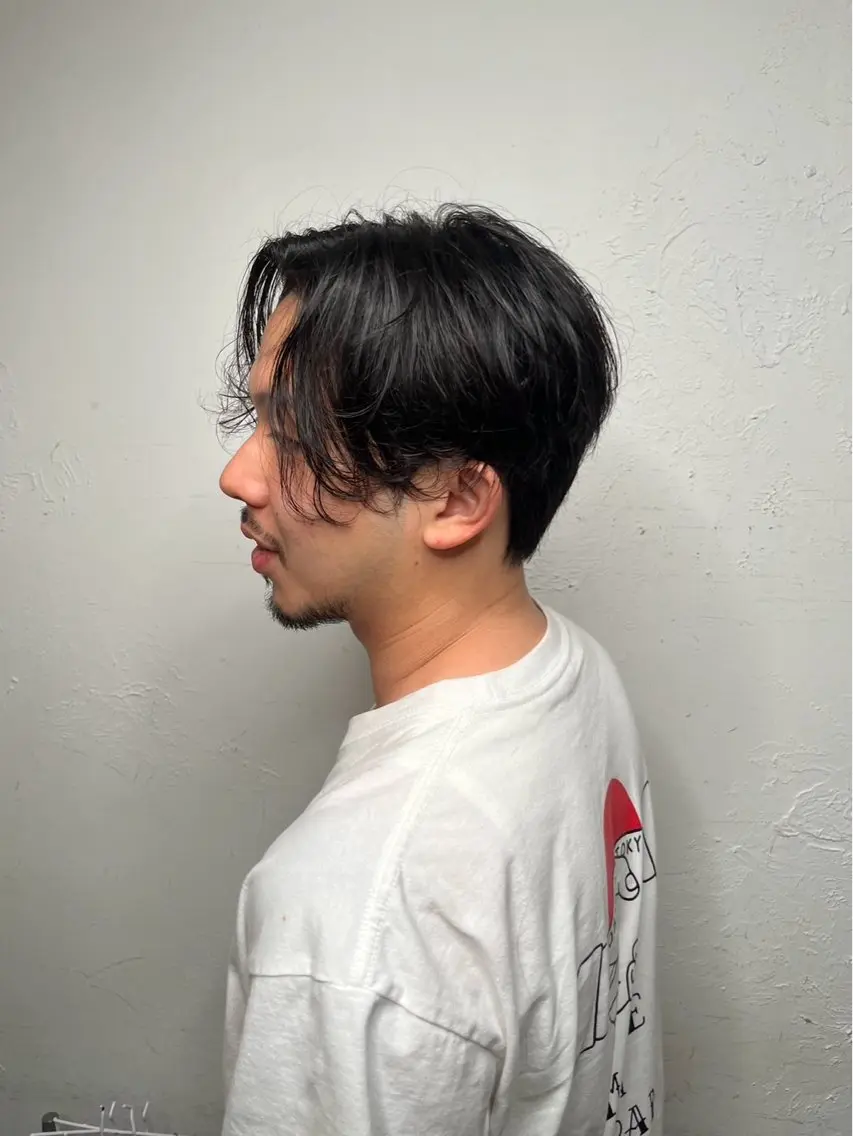 ショート メンズ センターパート ダウンパーマ フェードカット メンズハイライト メンズパーマ カット トリートメント 💈メンズ特化💈 TASUKUのヘアスタイル