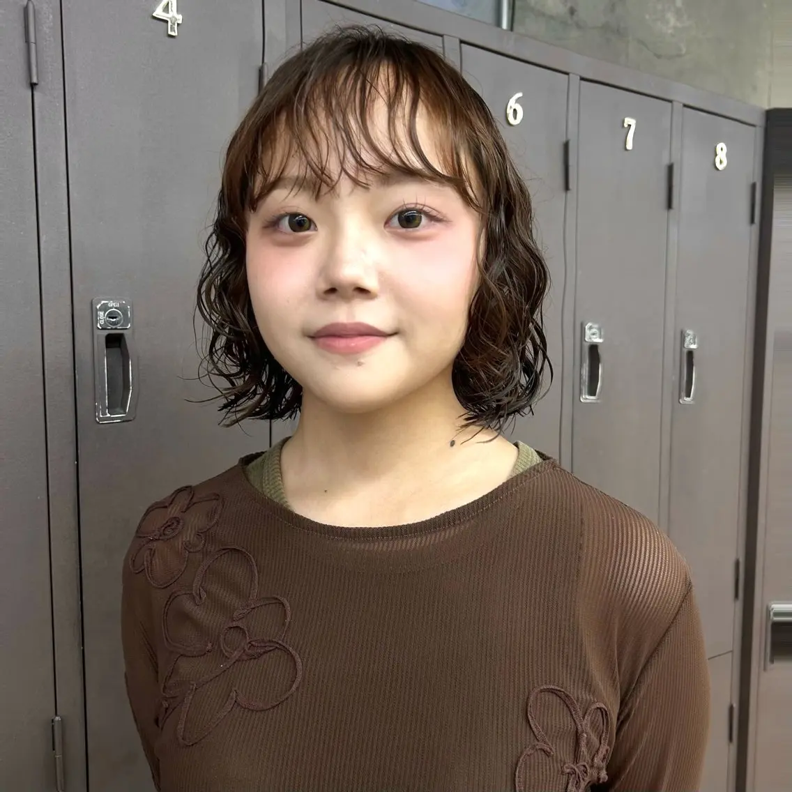ミディアム カラー パーマ ミディアムパーマ ボブ カット ヘアカラー パーマ 伊藤ほのか/パーマ /酸性ストレートのヘアスタイル