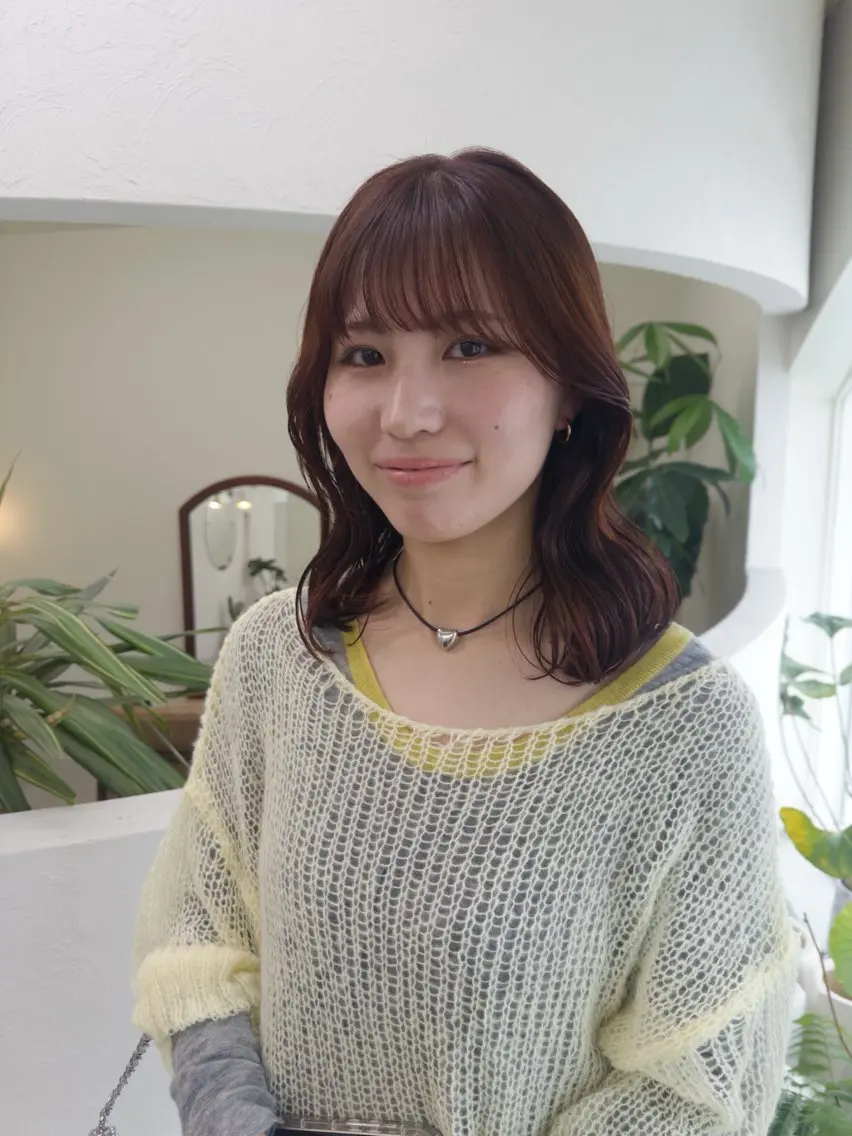 ミディアム オレンジブラウン ヘアカラー karen 🌷名古屋、名駅のヘアスタイル