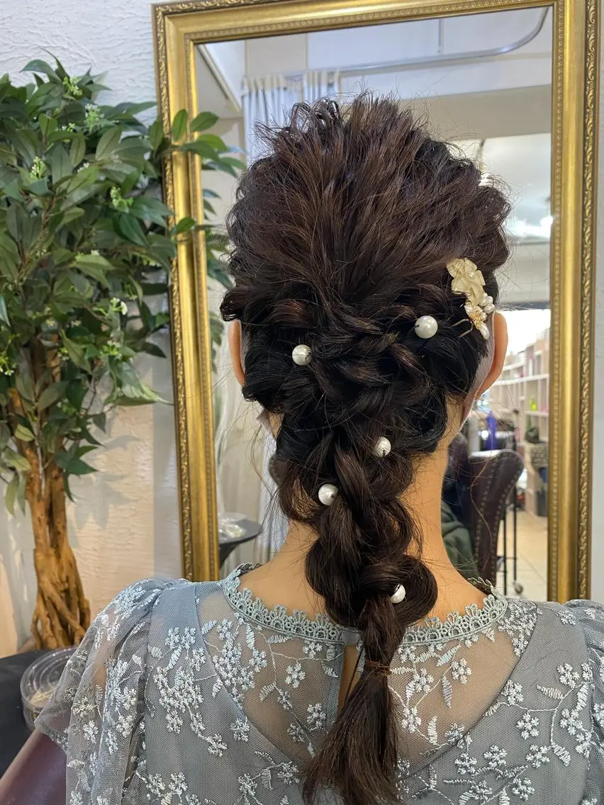 ヘアセット※編み込み、リボンの場合plus¥550の写真