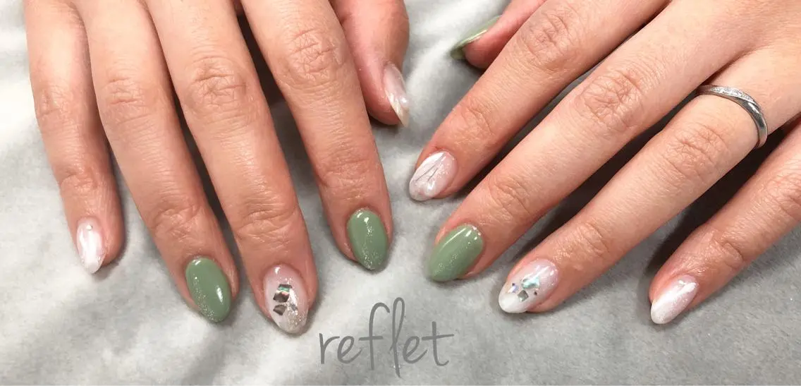 ネイル アートネイル 持ち込み ニュアンスネイル ハンドネイル reflet nailのネイルデザイン
