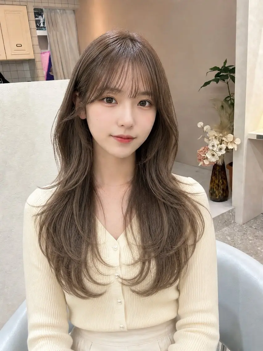 ロング カラー シールエクステ エクステ 髪質改善 韓国風ヘア レイヤーカット 新宿/韓国風レイヤー /エクステ/YUTOのヘアスタイル