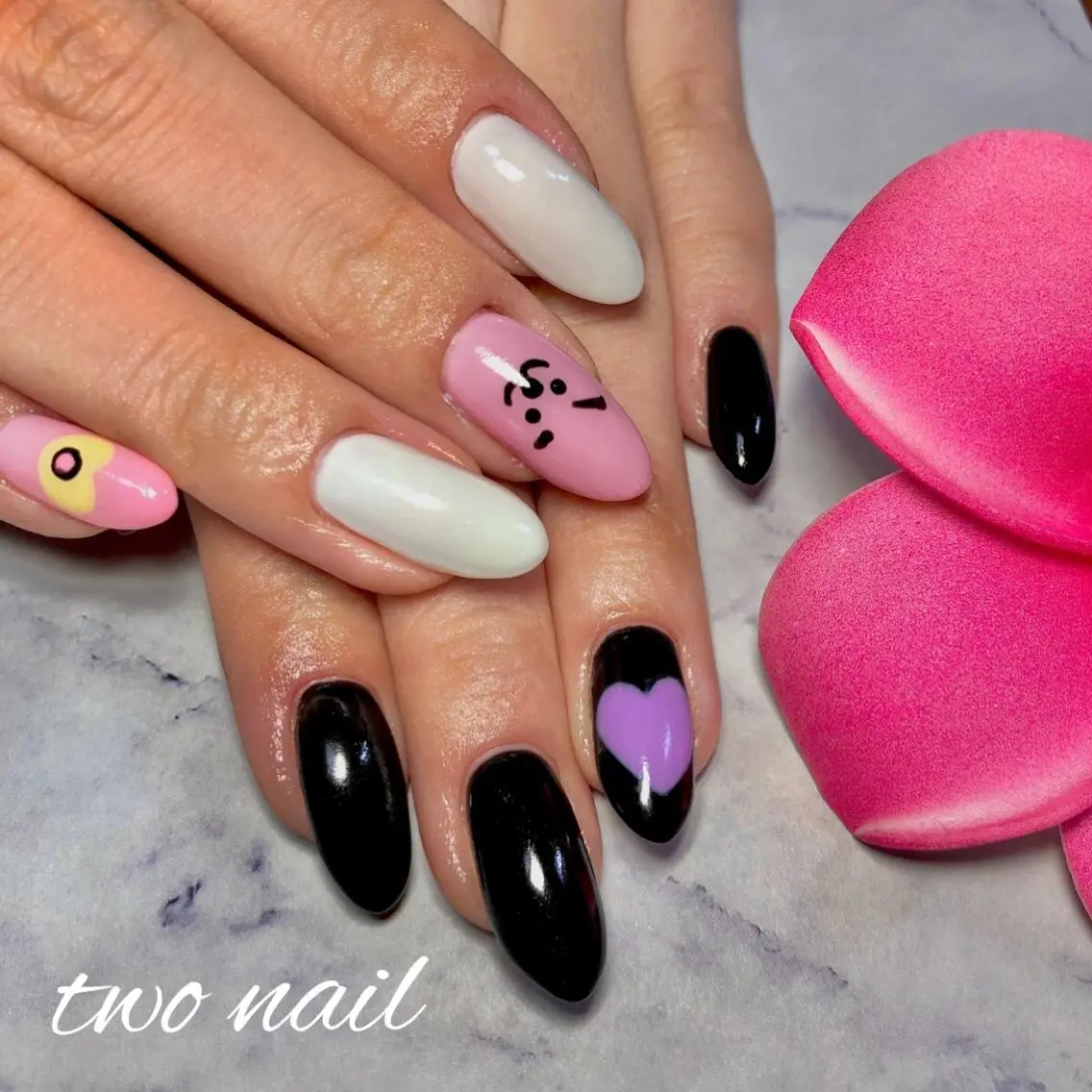 ネイル アートネイル フットネイル ハート 持ち込み two nailのネイルデザイン