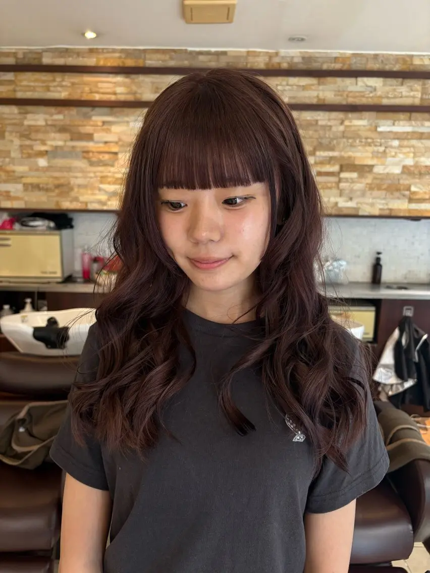 ロング カラー ブラウンカラー ピンクカラー ピンクブラウン ヘアカラー ベージュ/ Yunaのヘアスタイル