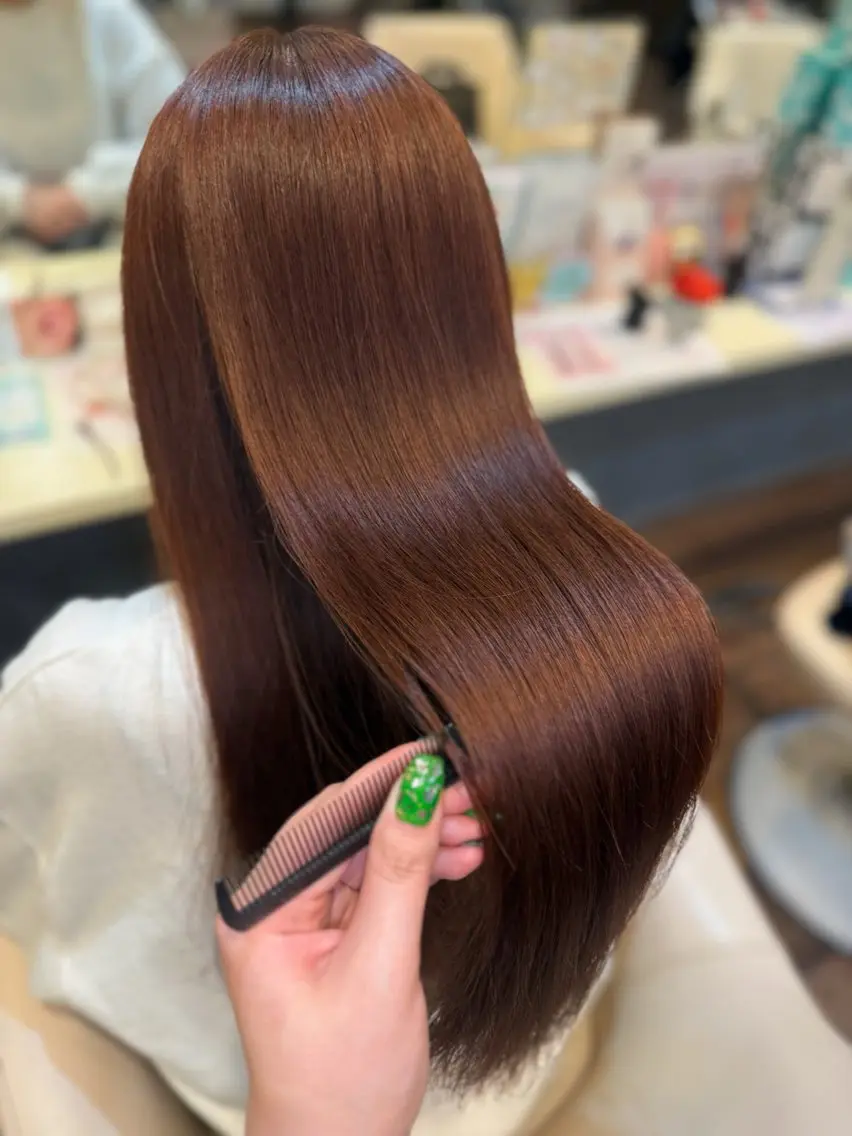 ロング カット ヘアカラー Olive 南森町店 酸性縮毛矯正のヘアスタイル