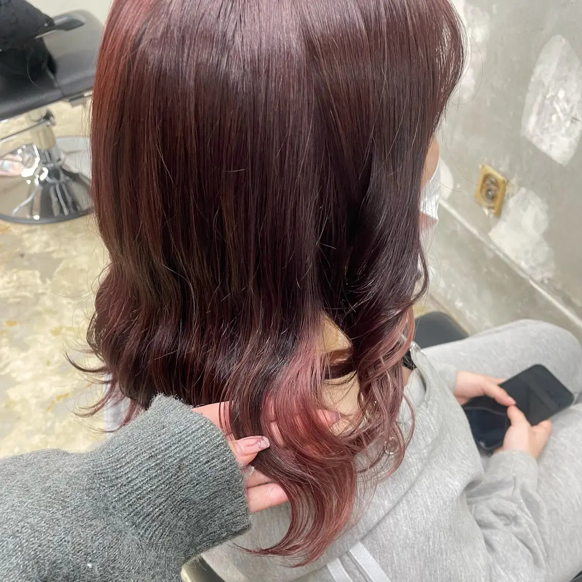 カラー ブリーチ ブラウンカラー ピンクカラー arisa 【cheri】のヘアスタイル