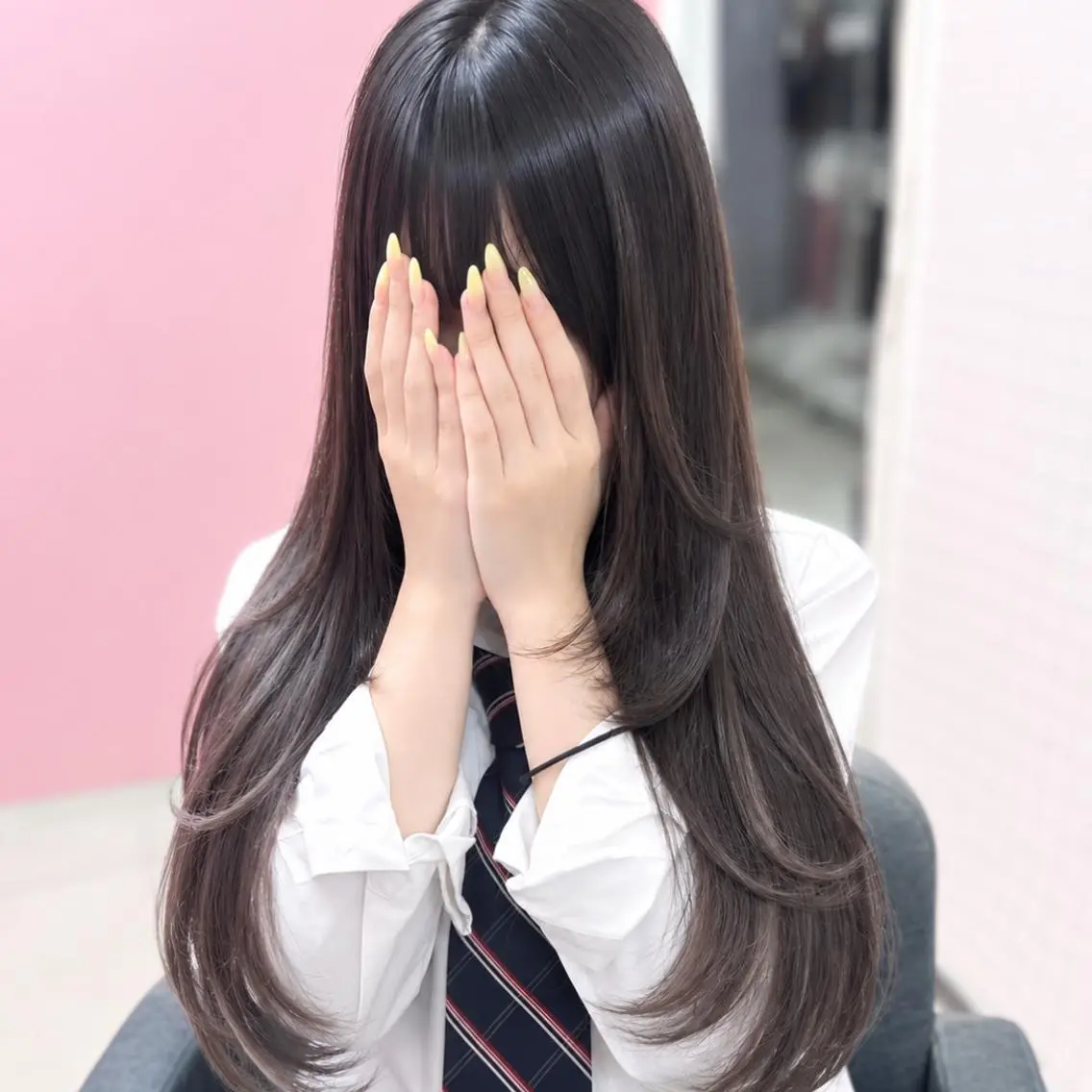 ロング エクステ 韓国風ヘア レイヤーカット SEASON 大阪梅田駅徒歩7分のヘアスタイル