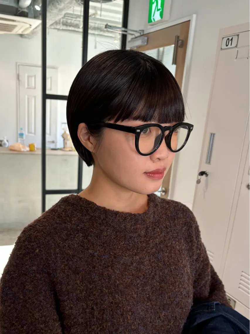 ショート カラー 丸みショート ショートヘア カット ヘアカラー トリートメント Takuma Suzuki中目黒のヘアスタイル