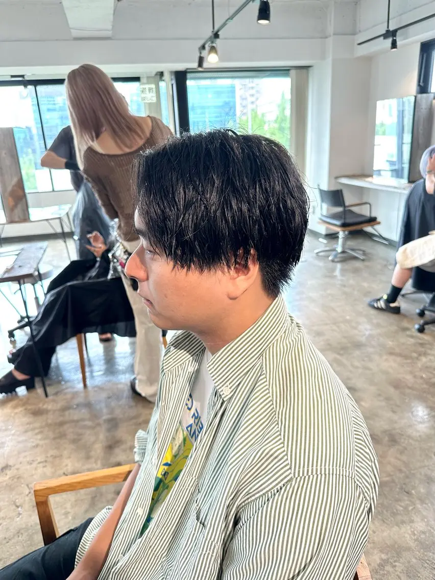 メンズ センターパート マッシュ メンズパーマ メンズツイストパーマ 波巻きパーマ カット 骨格補正施術/メンズ 専門美容師/YUYAのヘアスタイル