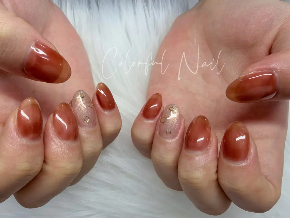 ネイル フラッシュネイル フットネイル フレンチネイル ジェルネイル ガラスフレンチ ハンドネイル 🎀Colorful 💅Nailのネイルデザイン
