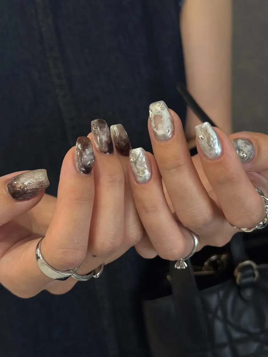 ネイル フレンチネイル マグネットネイル 持ち込み ニュアンスネイル ワンカラーネイル ハンドネイル LINEA.nail Miyukiのネイルデザイン