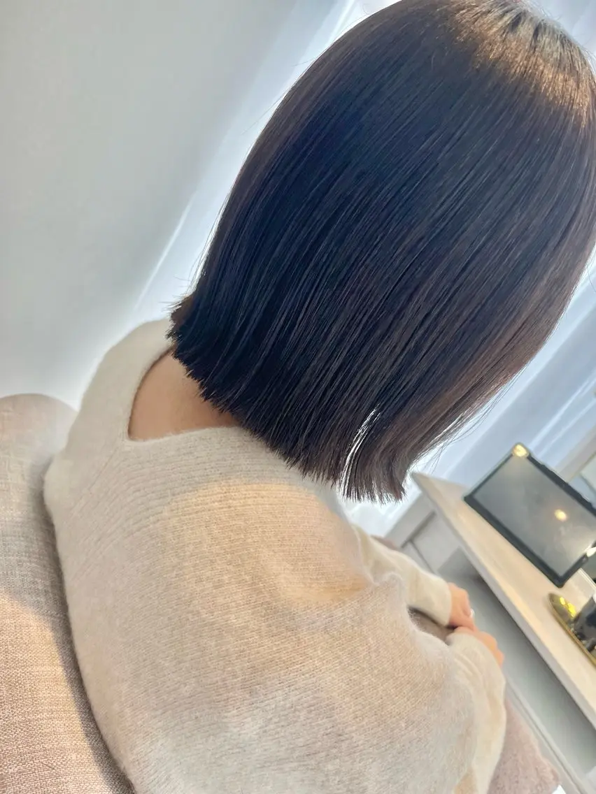 ミディアム 切りっぱなしボブ ボブ ボブ/レイヤー/ 茉莉花のヘアスタイル