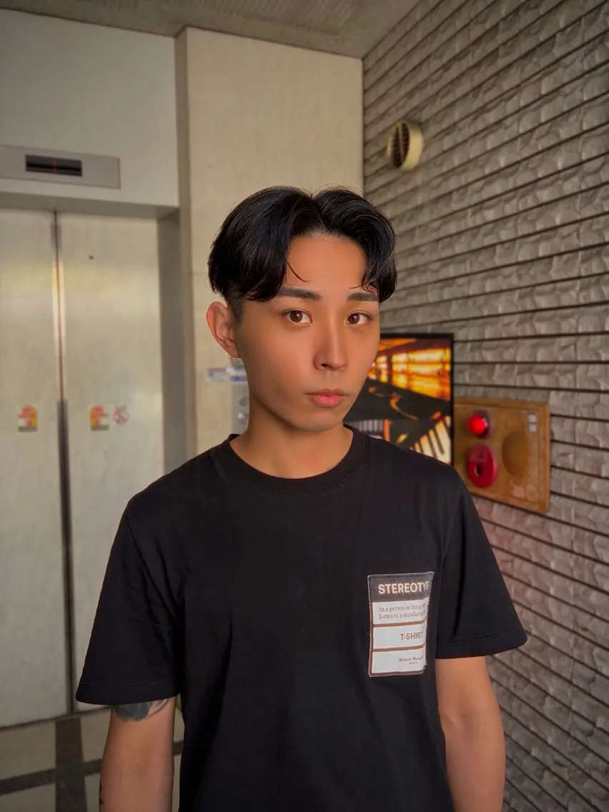 メンズ センターパート カット UMM daichi メンズパーマのヘアスタイル