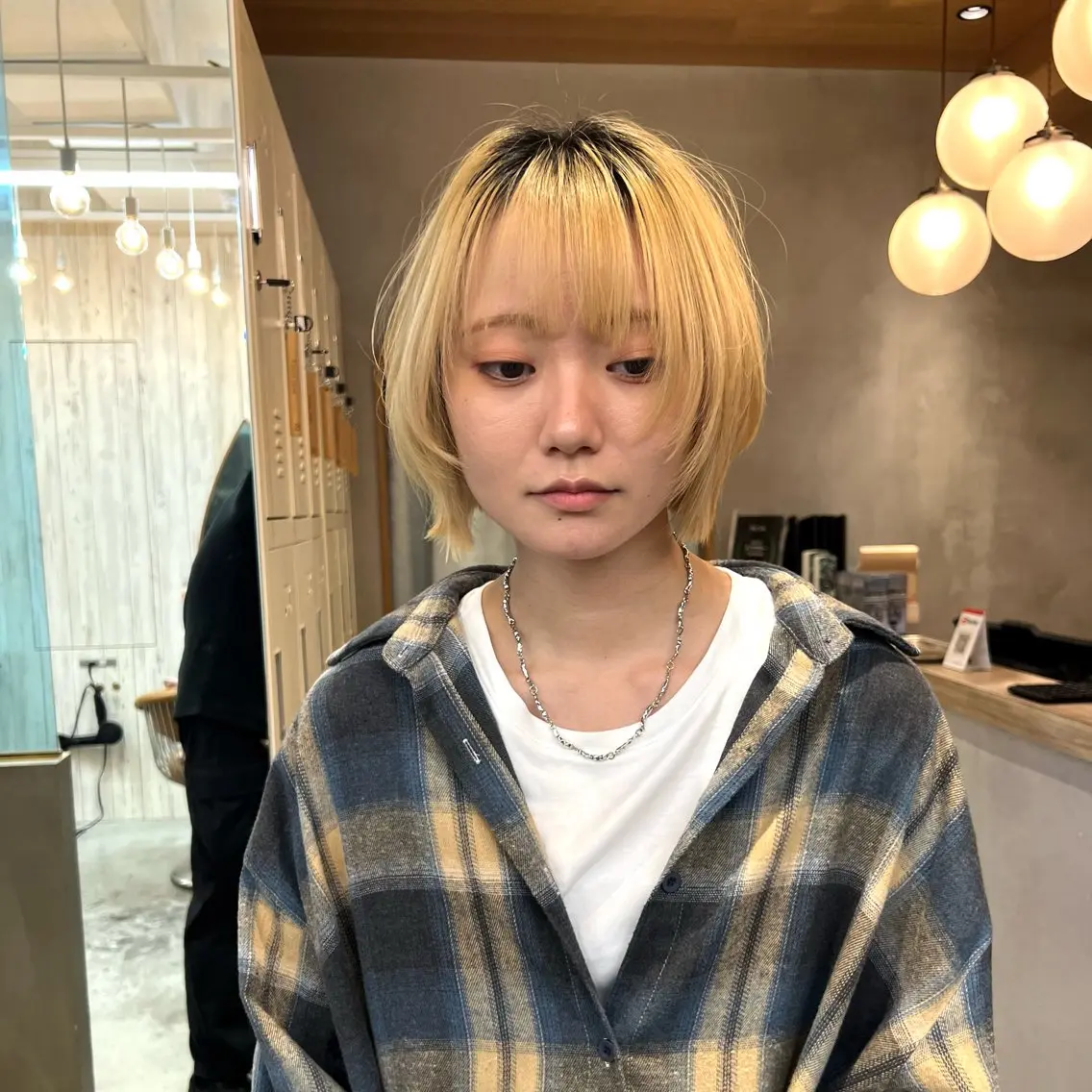 ミディアム カラー ボブレイヤー ボブ 顔まわりレイヤー レイヤーカット カット ヘアカラー トリートメント 爽太/韓国/縮毛矯正 レイヤー/メンズのヘアスタイル