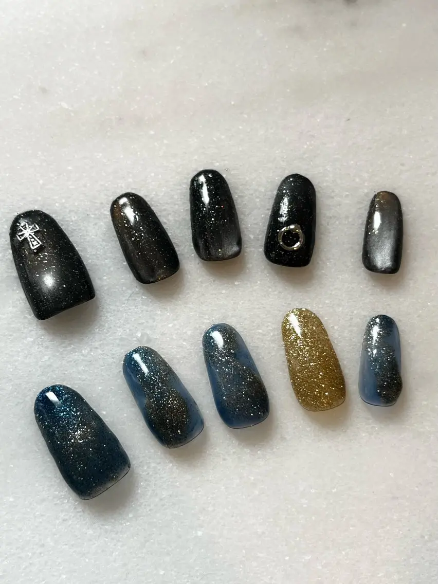 ネイル フラッシュネイル ラメ(グリッター) マグネットネイル シンプルネイル ハンドネイル 〜Pearl me〜 Michiのネイルデザイン