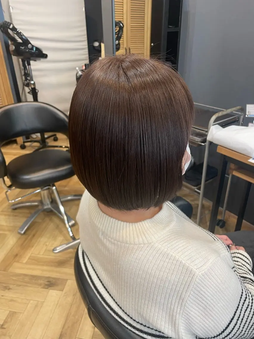 ショート 切りっぱなしボブ ボブ 鎌取/透明感カラー /ボブ/顔まわりのヘアスタイル