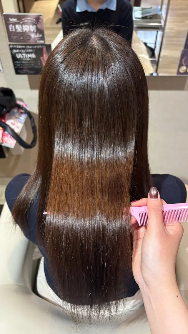 ロング 縮毛矯正 縮毛矯正 鈴木 心花のヘアスタイル