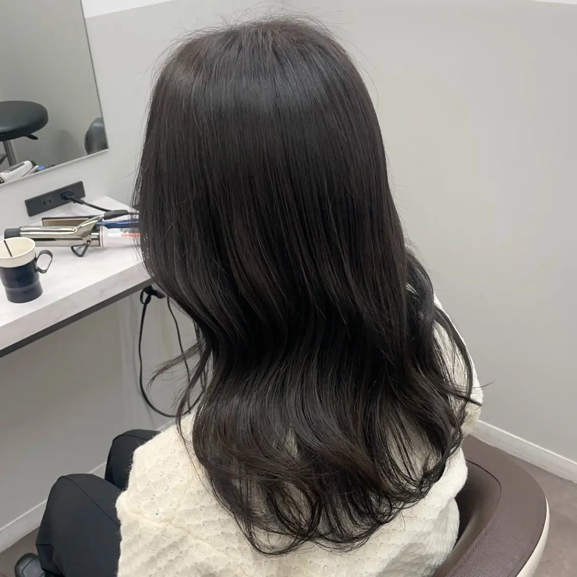 セミロング 顔周りカット 韓国風ヘア カット ヘアカラー のだはる/韓国ヘア/ 透明感カラーのヘアスタイル