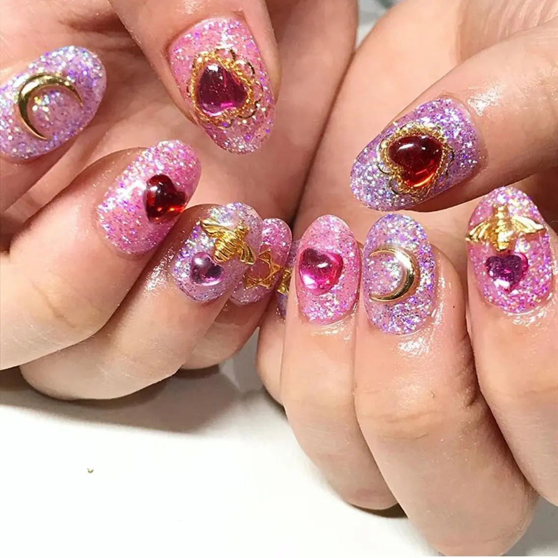 ネイル 渋谷／チップ長さ出し 👑アプレgel-xのネイルデザイン