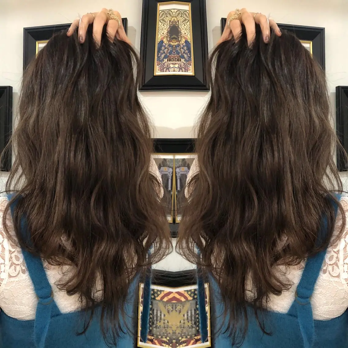 ロング カラー アッシュ M IIのヘアスタイル