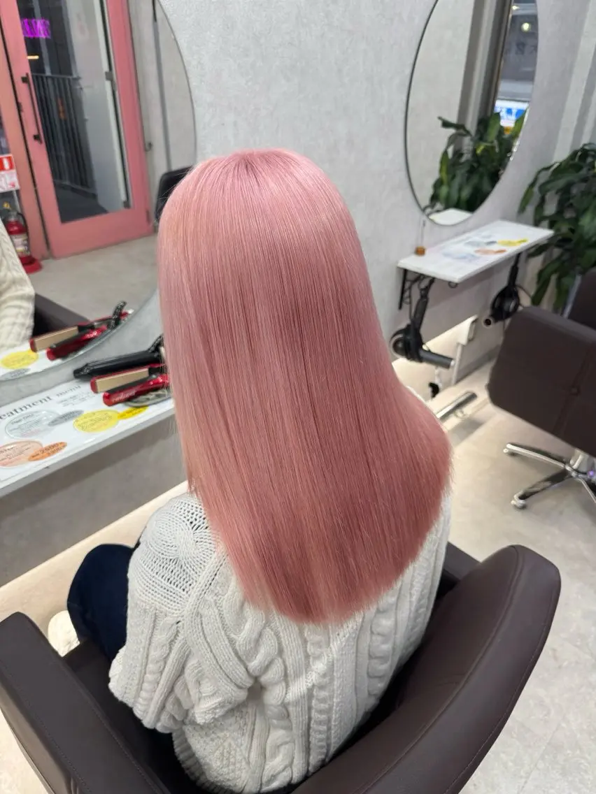 カラー ヘアカラー トリートメント ヘアセット ピンク率90%🎀× ブリーチ小川新大のヘアスタイル