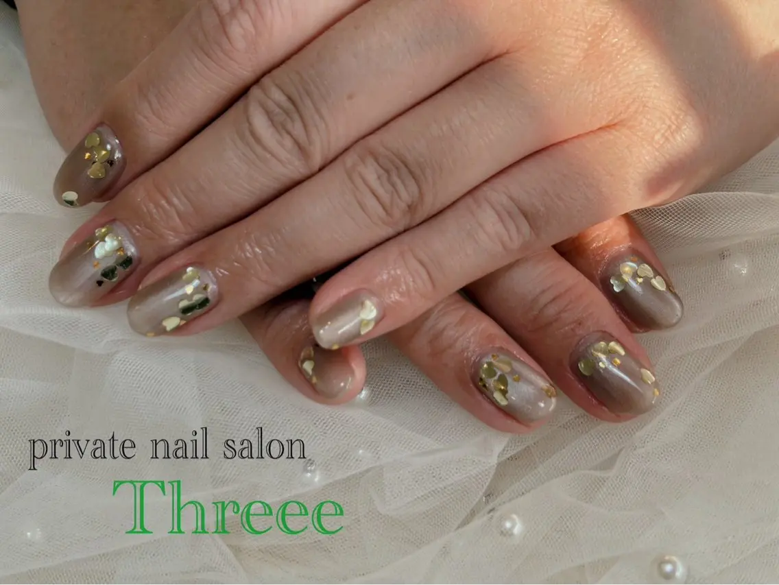 ネイル ハート ハンドネイル Nail salon - Threee　-のネイルデザイン