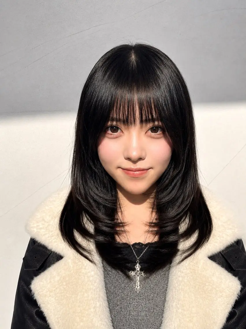 ミディアム レイヤーカット 小顔カット カット シルエット重視✂︎ 髙橋　盾のヘアスタイル