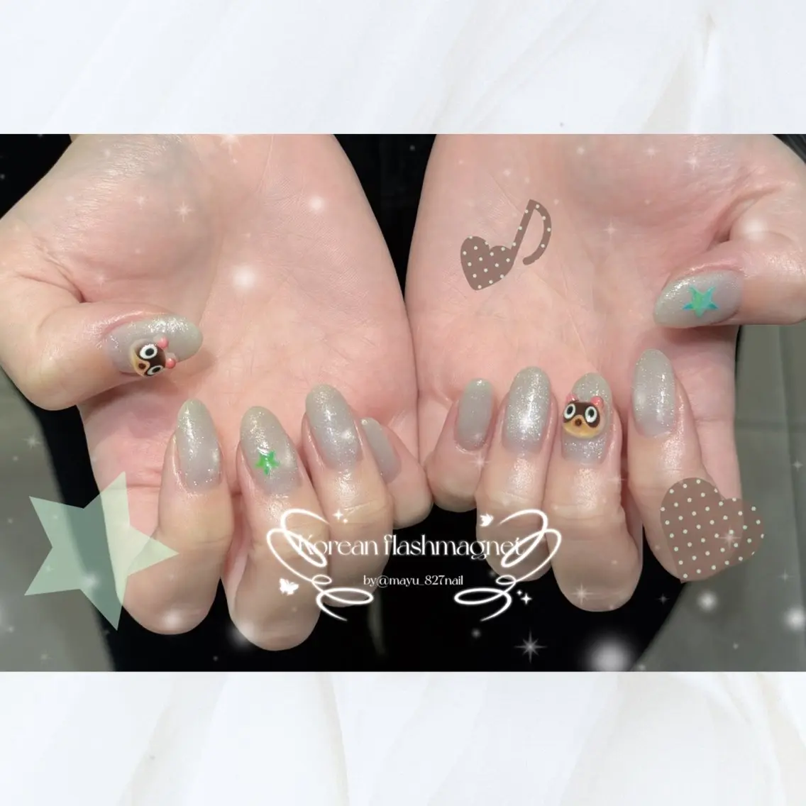 ネイル 長さ出し フラッシュネイル 韓国ネイル マグネットネイル ワンホンネイル ハンドネイル 827nail mayu🐈🐾のネイルデザイン
