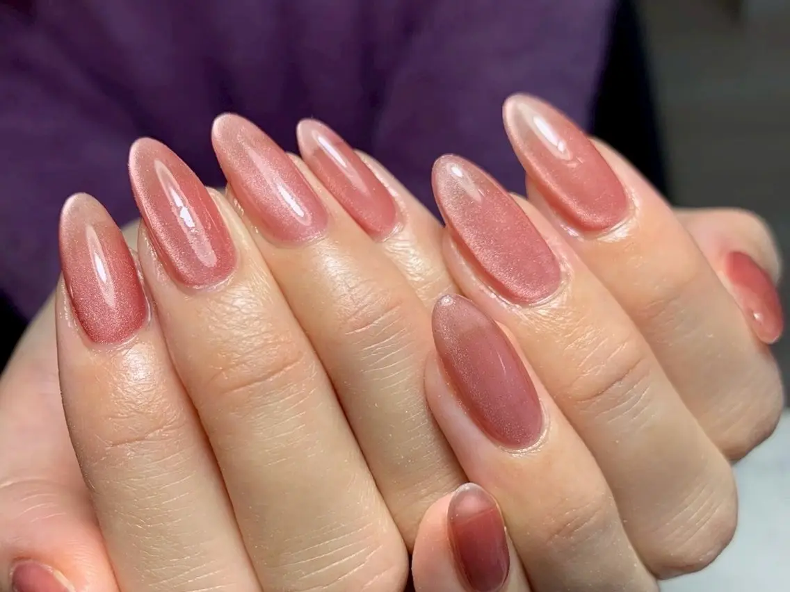ネイル マグネットネイル ピンク シンプルネイル Crea IBUKIのネイルデザイン