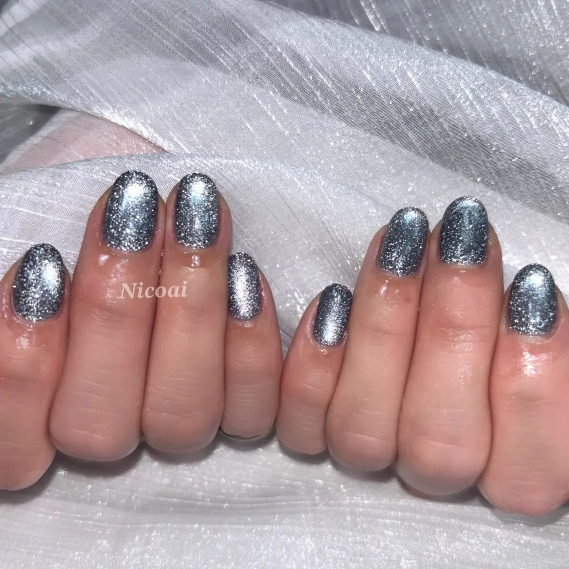 ネイル ジェルネイル マグネットネイル ニュアンスネイル オフィスネイル ワンカラーネイル ハンドネイル NailSalon Nicoaiのネイルデザイン