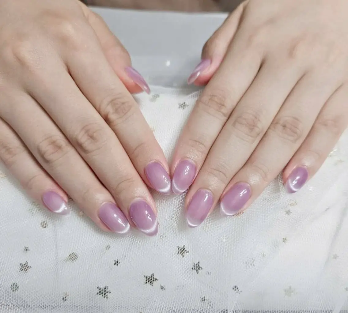 ネイル フレンチネイル ガラスフレンチ マグネットネイル ミラーネイル ハンドネイル Beaubie  nailサロンのネイルデザイン