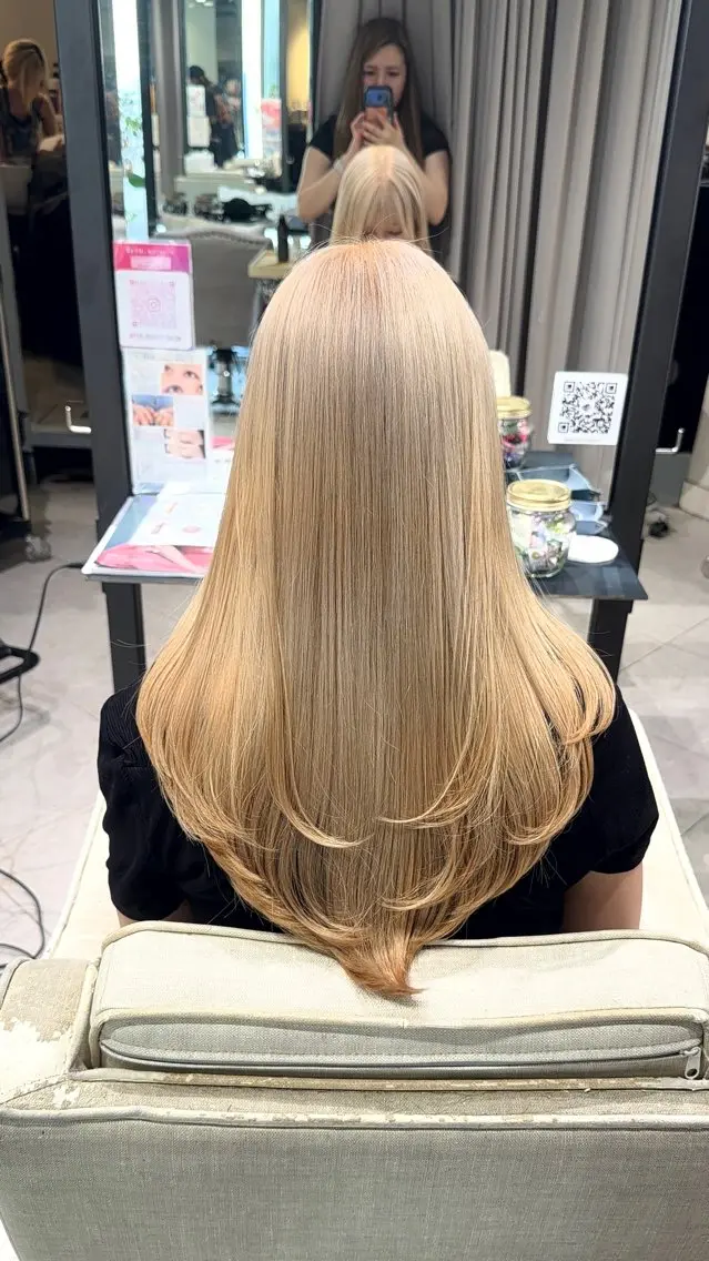 セミロング カラー シールエクステ ブリーチ ダブルカラー ハイトーンカラー インナーカラー ヘアカラー 🦋美髪／エクステ 🦋アベイクミのヘアスタイル