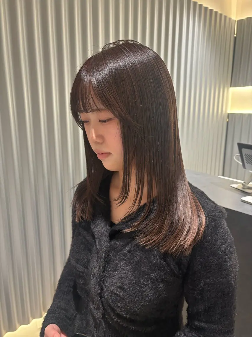 ミディアム カラー パーマ ヘアアレンジ レイヤーカット カット ヘアカラー トリートメント ヘッドスパ ヘアセット 押切 響 のヘアスタイル