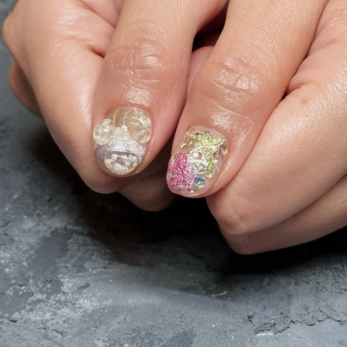 ネイル オーロラネイル ジェルネイル 氷ネイル・うるうるネイル マグネットネイル ミラーネイル VOLLMOND nailのネイルデザイン