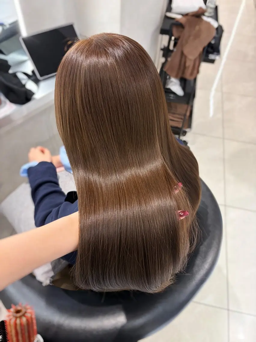ロング カラー ベージュカラー 透明感カラー カット ヘアカラー トリートメント 韓国レイヤー×モテ髪 /MITSUKI🤍のヘアスタイル