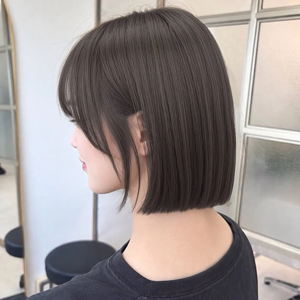 ミディアム カラー 透明感カラー ボブ カット 縮毛矯正 トリートメント mei タッセルボブ 縮毛矯正🧚‍♂️のヘアスタイル