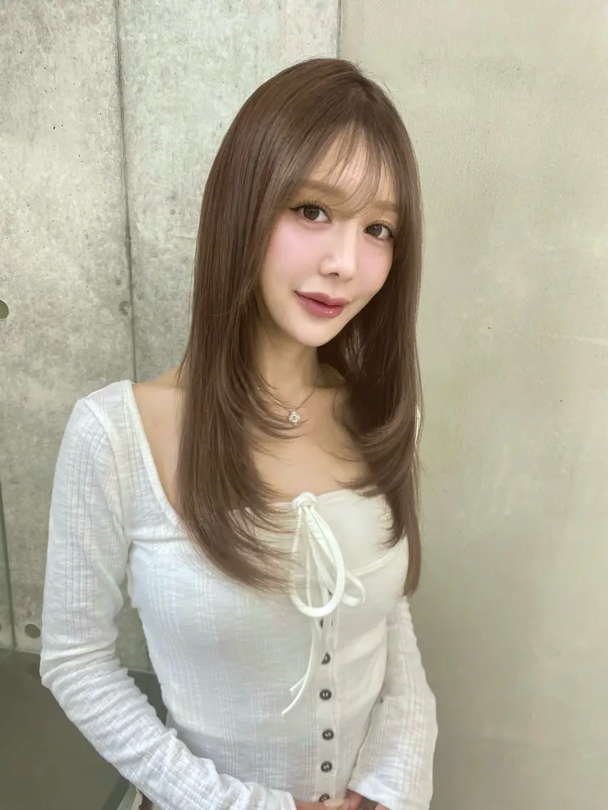 ロング レイヤーカット カット ヘアカラー 髪質改善/はるみ🌙 赤み消しカラーのヘアスタイル